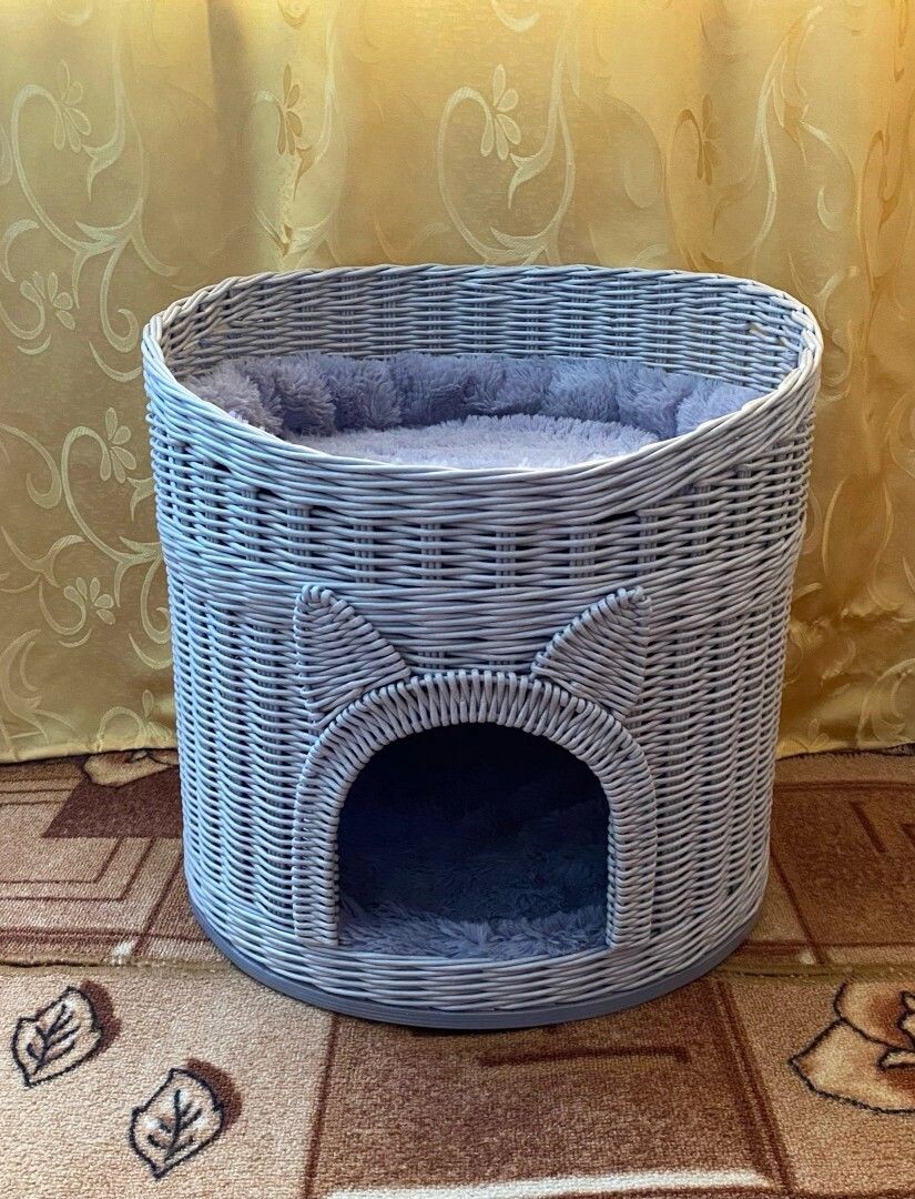 плетёный домик для кошки